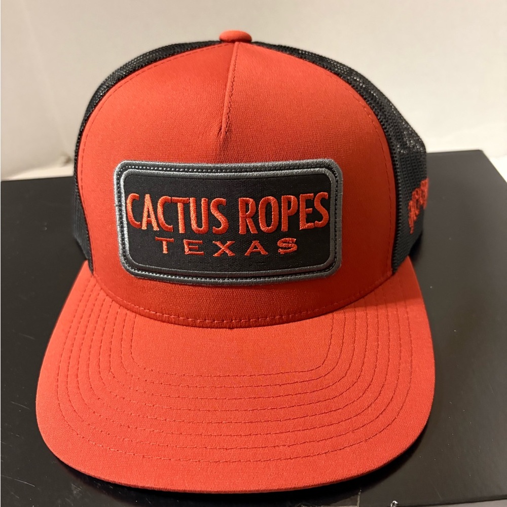 HOOey‎ “Cactus Ropes” Texas Orange/Black Adjustable Snapback trucker Hat Mens